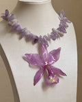 Cattleya Orchid Necklace with Amethyst